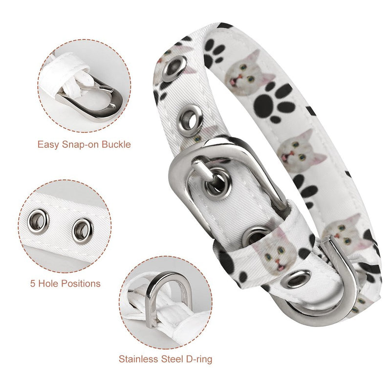 Custom Face Paw Pet Collar Personalized Dog Cat Collar