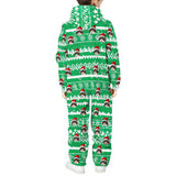 [Thick Soft Fabric] Funny Flannel Fleece Adult Onesie Pajamas Custom Face Christmas Jumpsuit Homewear