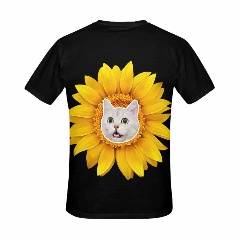 Custom Face Your Own Shirt Personalized Sunflower Women's All Over Print T-shirt