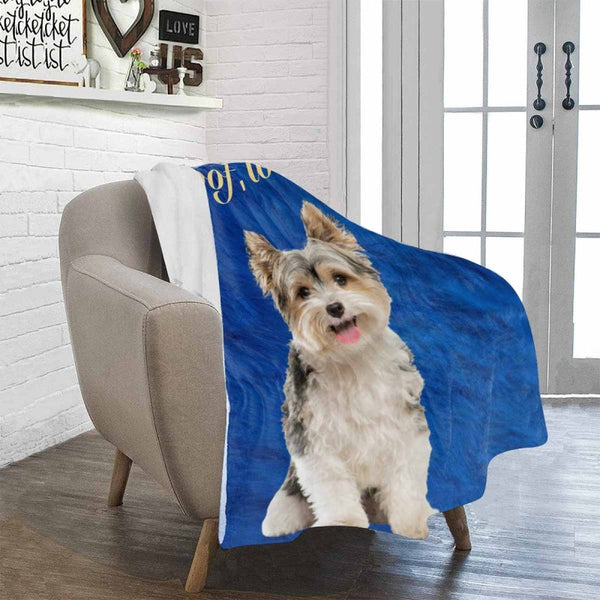 Custom Face Woof Ultra-Soft Micro Fleece Blanket, Customized Throw Blanket