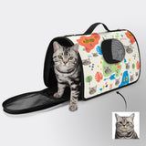 Custom Face Forest Elements Pet Handbag Personalized Dog Cat Carrier