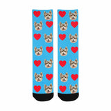 Custom Pet Socks Funny Printed Heart Dog Sublimated Crew Socks Personalized Photo Unisex Gift for Men Women