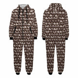 [Thick Soft Fabric] Funny Flannel Fleece Adult Onesie Pajamas Custom Seamless Face Jumpsuit Homewear