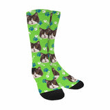 Personalised Pet Socks Custom Sublimated Crew Socks with Cat Face Funny Printed Photo Pet Socks Unisex Gift