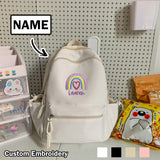 Personalized Embroidered Name Rainbow Backpack School Bag Back to School Gifts