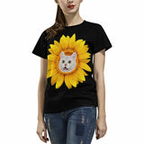 Custom Face Your Own Shirt Personalized Sunflower Women's All Over Print T-shirt