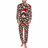 Discount - limited time Custom Face Seamless Christmas Hat Sleepwear Personalized Family Slumber Party Matching Long Sleeve Pajamas Set