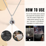 Custom Photo Circle Titanium Steel Projection Necklace Personalized Gift For Pet Lover