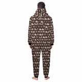 [Thick Soft Fabric] Funny Flannel Fleece Adult Onesie Pajamas Custom Seamless Face Jumpsuit Homewear