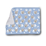 Custom Face Paws Blue Pet Bed Mat Personalized Pad Pet Bed Mat for Puppy Dog Cat