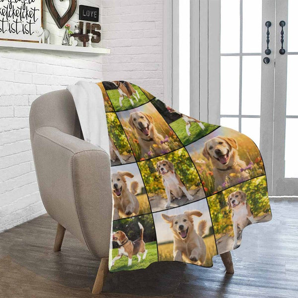 Custom Photo Puzzle Ultra-Soft Micro Fleece Blanket, Customized Throw Blanket