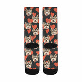 [Made In USA]Custom Face Heart Socks Personalized Picture Sublimated Crew Socks Unisex Gift for Men Women