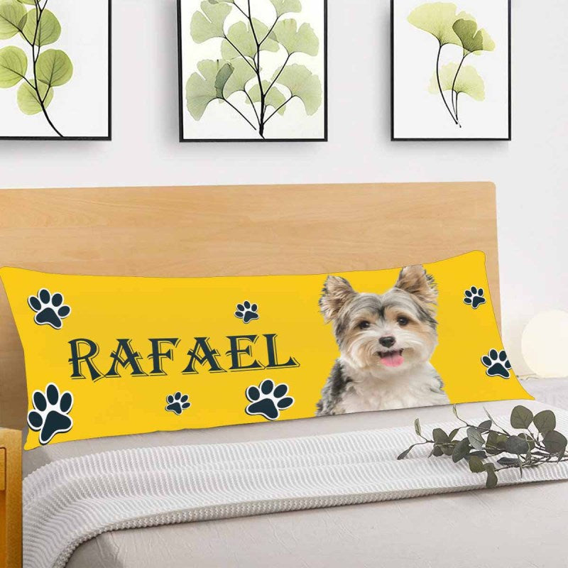 Design Body Pillow Cover with Picture on It Custom Pet Face&Name Dog Body Pillow Case 20inx54in