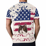 Custom Face Shirt American Flag Women's All Over Print T-shirt  Design Tee with Picture for Independence Day