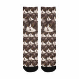 [Made In USA]Custom Face Socks Print Your Photo Best Personalized Sublimated Crew Socks Funny Photo Socks Unisex Gift for Men Women