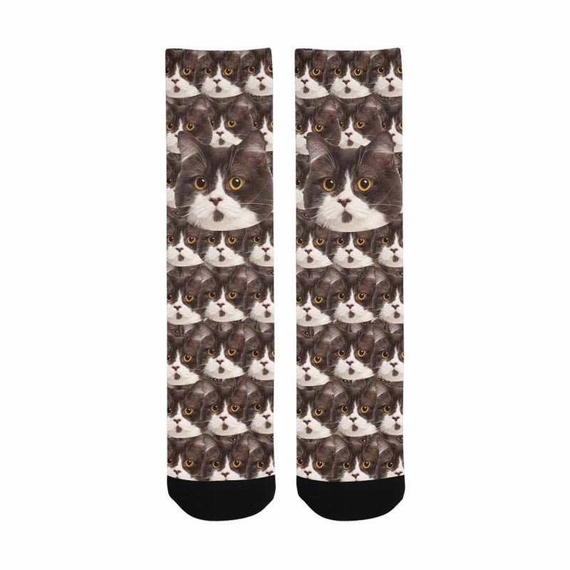 [Made In USA]Custom Face Socks Print Your Photo Best Personalized Sublimated Crew Socks Funny Photo Socks Unisex Gift for Men Women