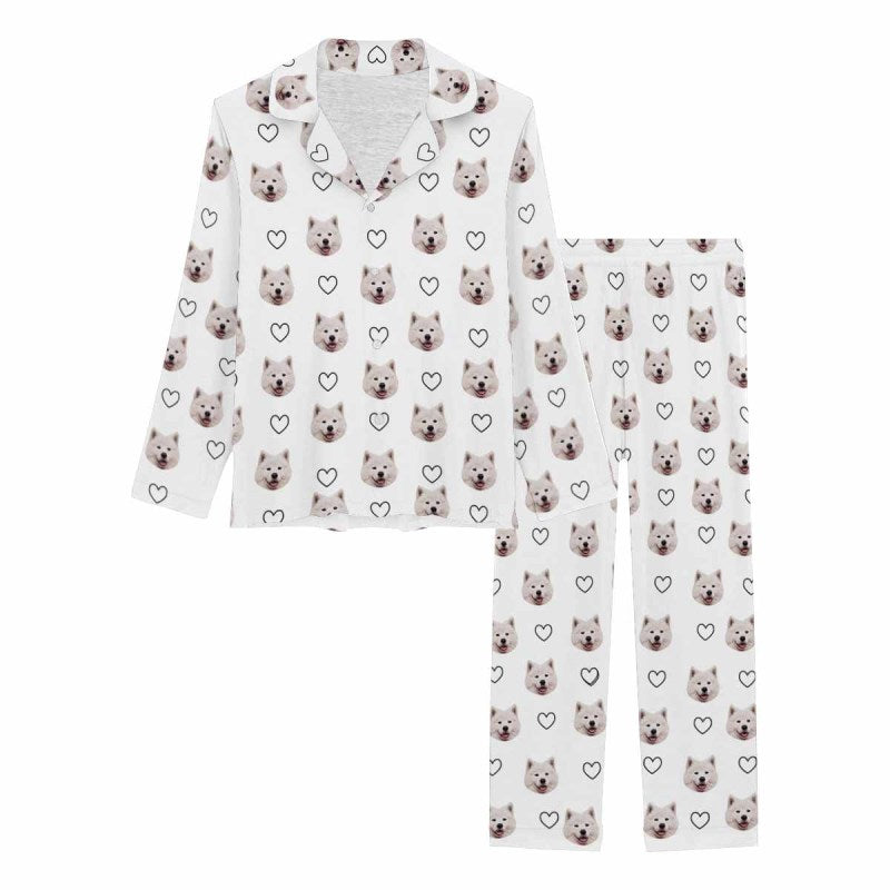 Flash Sale - 60% off Custom Pet Face Sleepwear Women's Lightweight Long Pajama Set