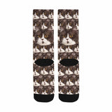 [Made In USA]Custom Face Socks Print Your Photo Best Personalized Sublimated Crew Socks Funny Photo Socks Unisex Gift for Men Women