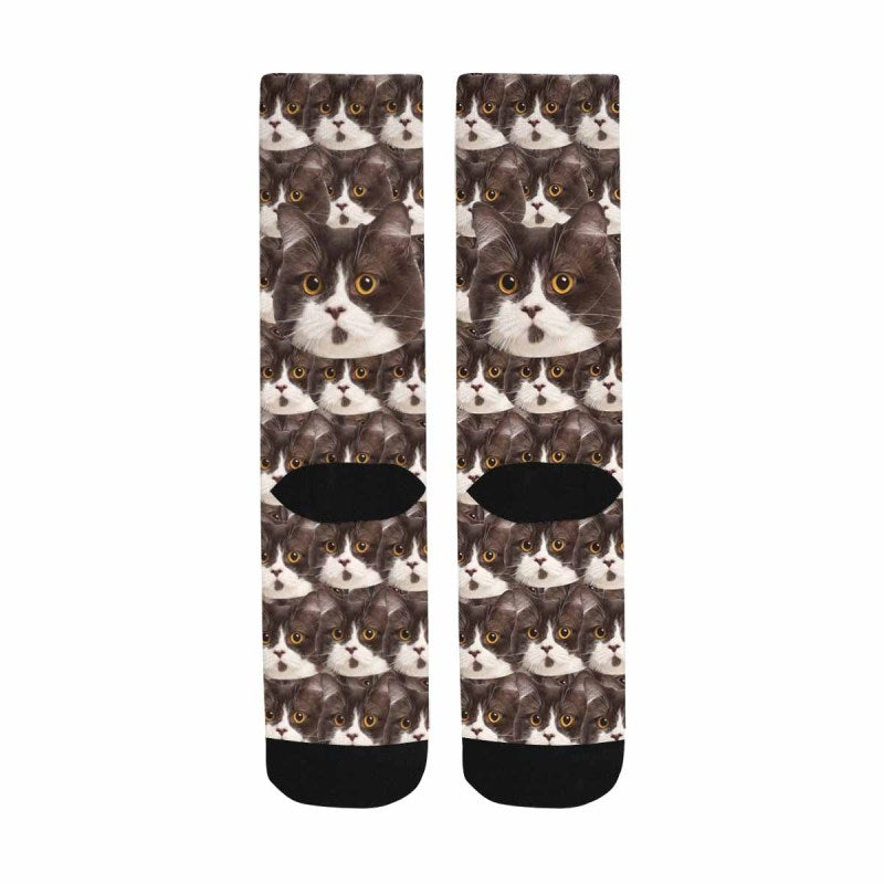 [Made In USA]Custom Face Socks Print Your Photo Best Personalized Sublimated Crew Socks Funny Photo Socks Unisex Gift for Men Women