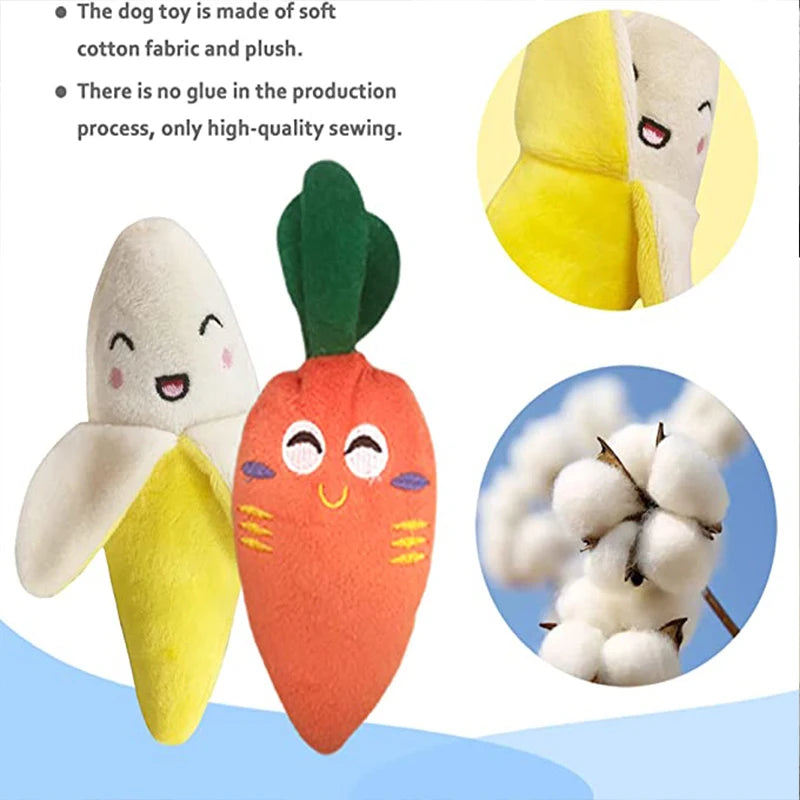 Dog Plush Squeaks Toys Interactive Chew Toy Puppy Cat Chihuahua Cartoon Bite-Resistant Cleaning Toy Accesorios Para Perros