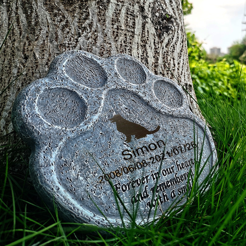 Custom Name Date Paw Shape Tombstone Memorial Stone Pet Loss Memorial Gift