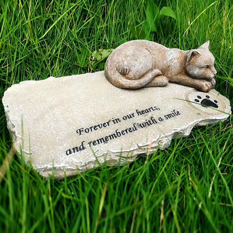 Custom Name Date Cat Statue Tombstone Memorial Stone Pet Loss Memorial Gift