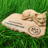 Custom Name Date Cat Statue Tombstone Memorial Stone Pet Loss Memorial Gift