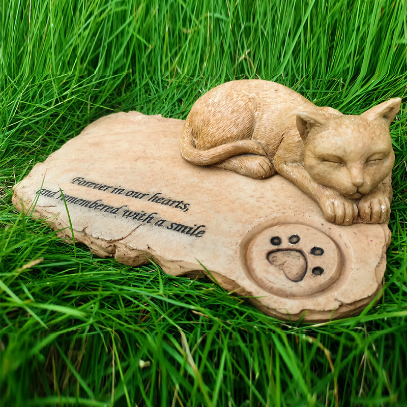 Custom Name Date Cat Statue Tombstone Memorial Stone Pet Loss Memorial Gift