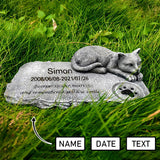 Custom Name Date Cat Statue Tombstone Memorial Stone Pet Loss Memorial Gift