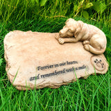 Custom Name Date Dog Tombstone Memorial Stone with Statue Pet Loss Memorial Gift