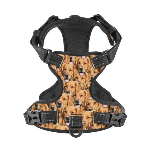 Custom Face Seamless Reflective Design Dog Harness Personalized Gift For Puppy Dog