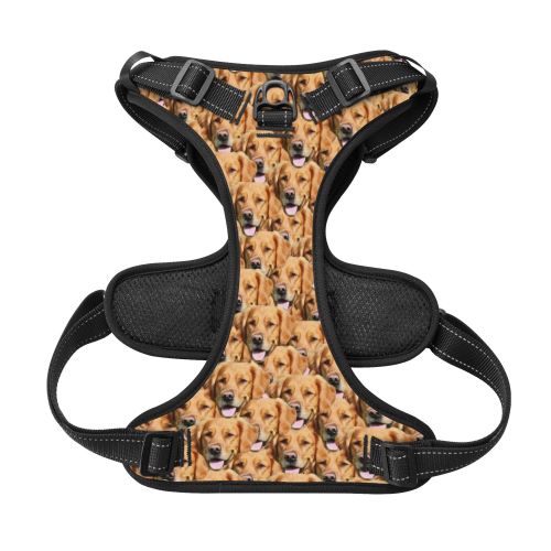 Custom Face Seamless Reflective Design Dog Harness Personalized Gift For Puppy Dog