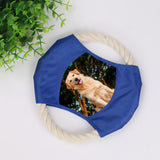 [Up to 4 Colors] Custom Photo Cotton Rope Frisbee Personalized Dog Toy For Dog Puppy Gift For Dog Lover