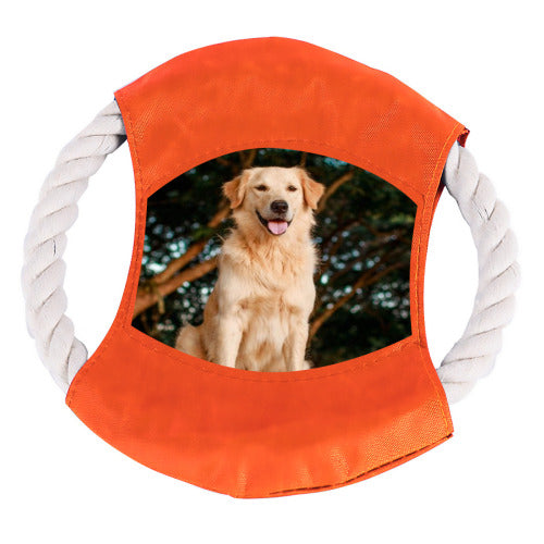 [Up to 4 Colors] Custom Photo Cotton Rope Frisbee Personalized Dog Toy For Dog Puppy Gift For Dog Lover