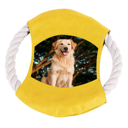 [Up to 4 Colors] Custom Photo Cotton Rope Frisbee Personalized Dog Toy For Dog Puppy Gift For Dog Lover