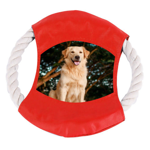 [Up to 4 Colors] Custom Photo Cotton Rope Frisbee Personalized Dog Toy For Dog Puppy Gift For Dog Lover