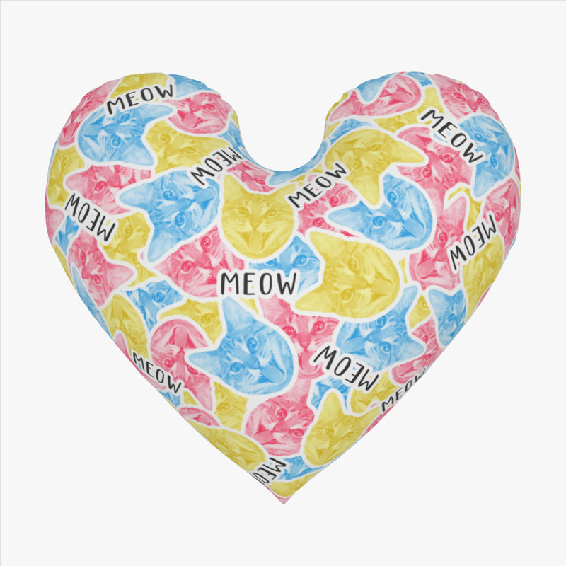 Custom Face Colorful Heart Pillow Throw Pillows Your Pet On a Pillow Pet Face Pillow