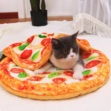 Cat Blanket Funny Food Design Pet Nest Warm Soft Cat Dog Sleep Pad Cute Pizza Shape Pet Kennel Floor Mats Pet Supplies