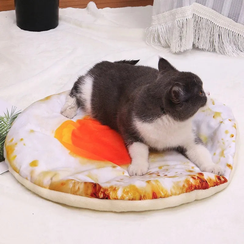 Cat Blanket Funny Food Design Pet Nest Warm Soft Cat Dog Sleep Pad Cute Pizza Shape Pet Kennel Floor Mats Pet Supplies