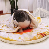 Cat Blanket Funny Food Design Pet Nest Warm Soft Cat Dog Sleep Pad Cute Pizza Shape Pet Kennel Floor Mats Pet Supplies