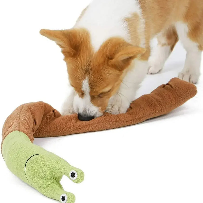 Dog Squeak Toys Pet Sniffing Plush Snails Toys Tibetan Food Molar Puzzle Dog Toys Interactive Cat Dog Puzzle Toy Feeder Wholsale