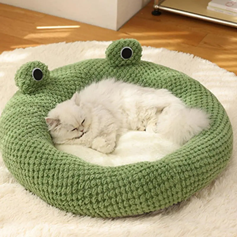 Cute Comfortable Pet Kennel Soft Cozy Pet Bed Ultra-soft Plush Frog-shaped Pet Bed Cozy Kennel for Cats Dogs Cute for Pet