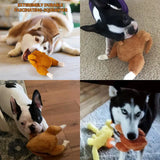 Pet Dog Roast Chicken Plush Squeaky Stuffed Toys Chew-resistant Chew Toy Teeth Cleaning Toy Pet Accessories