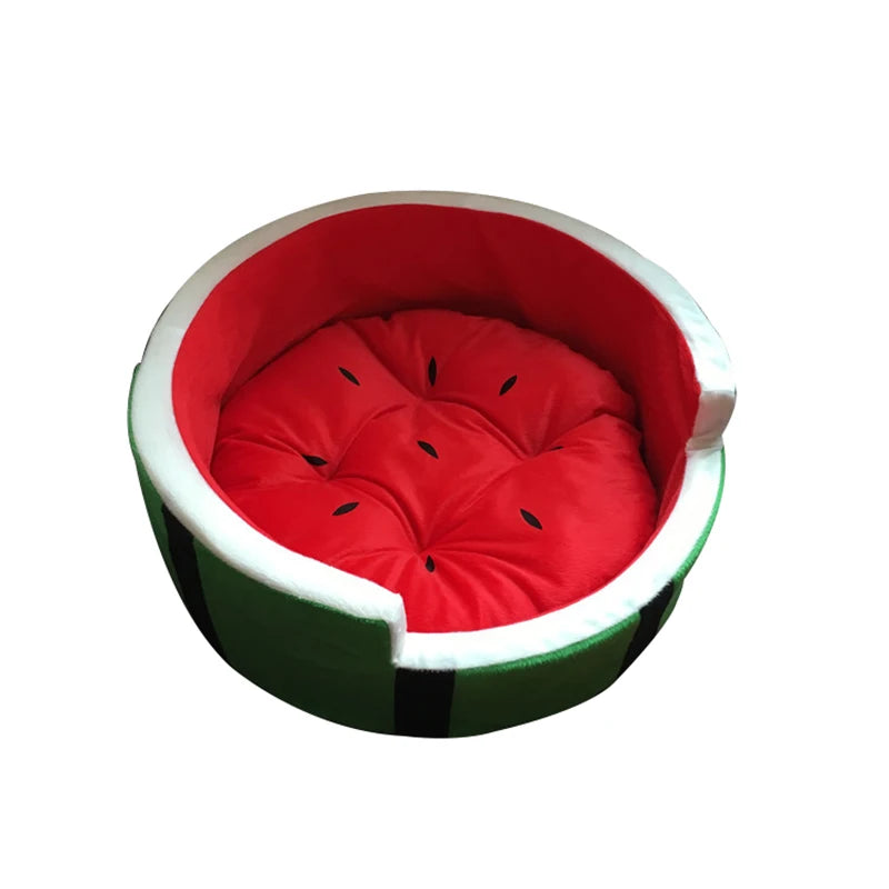 Cute Kennel House Warm Watermelon Modeling Dog Bed Mat Sofa Pet Cat Bed for Dogs Fruit Bed S/M/L