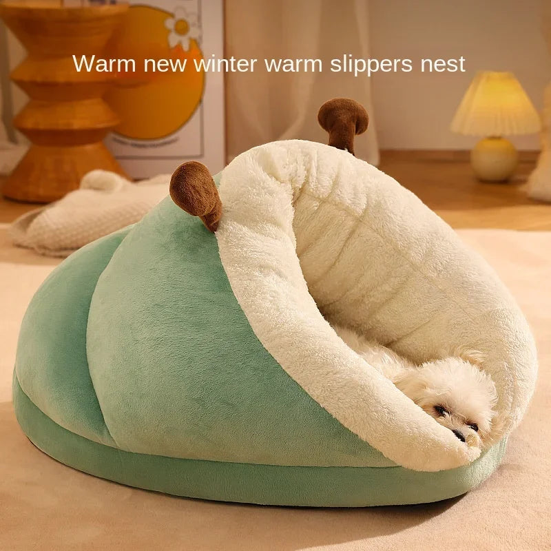 Warm Small Dog Kennel Bed Breathable Dog House Cute Slippers Shaped Dog Bed Cat Sleep Bag Foldable Washable Pet House pet items