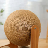 Wooden Cat Scratcher Sisal Cat Scratching Ball 2 In 1 Wear-Resistant Grinding Paw Toy Scratch Board Solid Wood Scraper for Cats