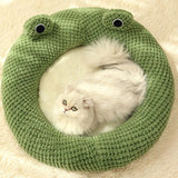 Cute Comfortable Pet Kennel Soft Cozy Pet Bed Ultra-soft Plush Frog-shaped Pet Bed Cozy Kennel for Cats Dogs Cute for Pet