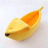 Dog Cushion Cat Supplies Funny Banana Shape Cat Bed House Cute Cozy Cat Mat Soft Fluffy Warm Durable Portable Pet Basket Kennel