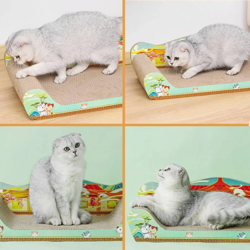 Cat Scratcher Cardboard Pet Sofa Cat Scratch Bed Furniture Protector Corrugated Grinding Claw Cat Toy Pet Bed for Indoor Cats