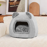 1 PCS Warm Dog Kennel In Winter Pet Winter Sleeping Bed Cartoon Cute Kennel Gray